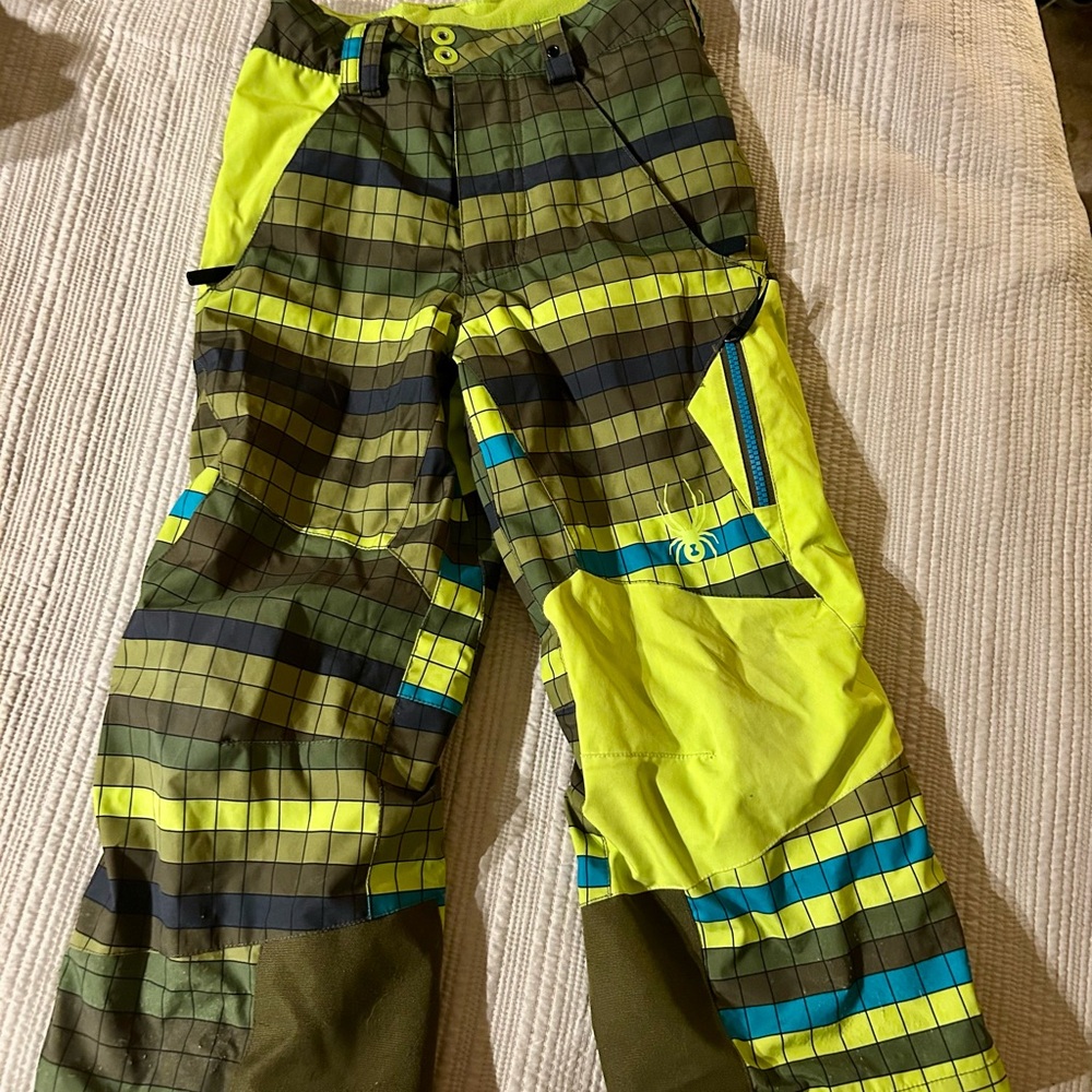 Colorful Plaid Snow Pants